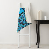 Couverture Sherpa Blue Leopard Faux Sparkle Sweet Dreams Modern Chic (En situation)