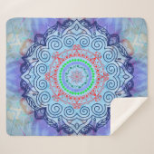 Couverture Sherpa Blue Mándala (Devant (Horizontal))