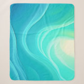 Couverture Sherpa Blue Ocean Serenity Waves Abstrait Design (Devant)