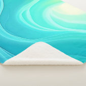 Couverture Sherpa Blue Ocean Serenity Waves Abstrait Design (3/4)