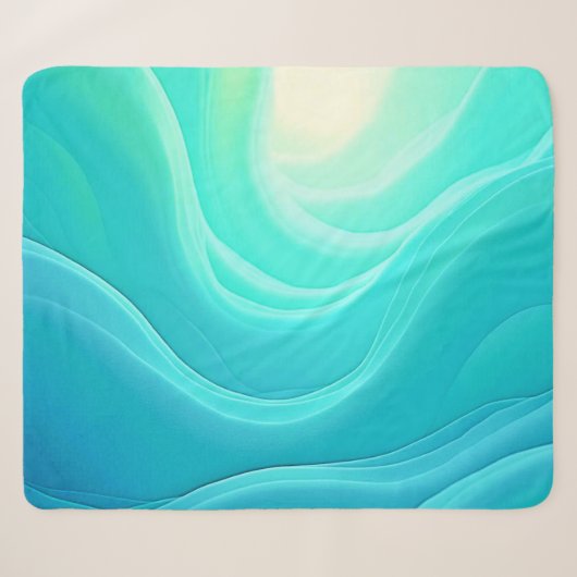 Couverture Sherpa Blue Ocean Serenity Waves Abstrait Design (Devant (Horizontal))