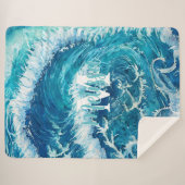 Couverture Sherpa Blue Ocean Wave II (Devant (Horizontal))