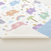 Couverture Sherpa Blue Pastel Elephant Motif pour Little Boy (3/4)