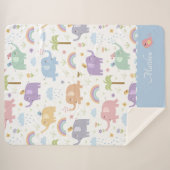 Couverture Sherpa Blue Pastel Elephant Motif pour Little Boy (Devant (Horizontal))
