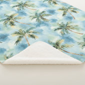 Couverture Sherpa Blue Skies Tropical Island Palm Trees (3/4)