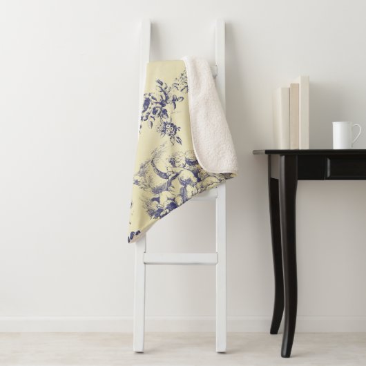 Couverture Sherpa Blue Toile France Pays Cherub Motif (En situation)
