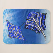 Couverture Sherpa Blue Tribal Stingrays (Devant (Horizontal))