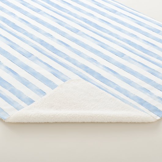 Couverture Sherpa Blue White Stripes   (3/4)