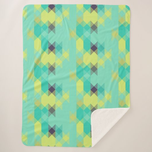 Couverture Sherpa blue yellow turquoise yellow and aqua  (Devant)