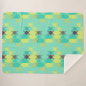Couverture Sherpa blue yellow turquoise yellow and aqua  (Devant (Horizontal))