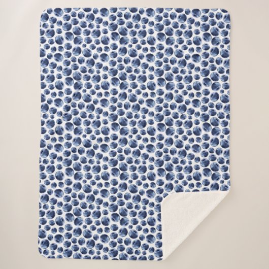 Couverture Sherpa Blueberries Imprimer Motif de fruits (Devant)