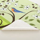 Couverture Sherpa Bluebird Est Sur Flower Tree (3/4)