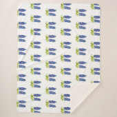 Couverture Sherpa Bluebonnets Texas Flowers Fleur sauvage Aquarelle (Devant)