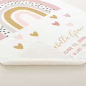 Couverture Sherpa Blush rose arc-en-ciel Script statistiques de nais (3/4)