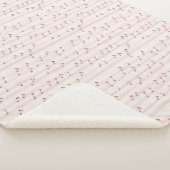 Couverture Sherpa Blush Rose Brun Notes de Musique   (3/4)