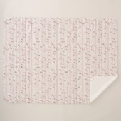 Couverture Sherpa Blush Rose Brun Notes de Musique   (Devant (Horizontal))