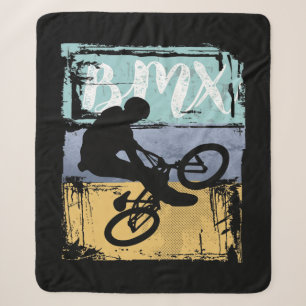 Couverture Sherpa BMX Tee - Vintage Retro BMX Bike Rider