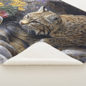 Couverture Sherpa Bobcat avec art Pittoresque Fleur sauvage (3/4)