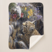 Couverture Sherpa Bobcat avec art Pittoresque Fleur sauvage (Devant)