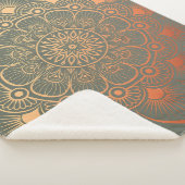 Couverture Sherpa Bohemian Sage Green Mandala (3/4)
