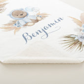 Couverture Sherpa Boho Blue Bear Nouveau bébé garçon Sherpa Blanket (3/4)