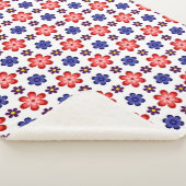 Couverture Sherpa Boho Blue Purple Red Flowers Large Sherpa Blanket (3/4)