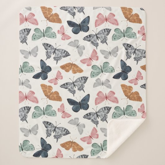 Couverture Sherpa Boho Butterfly Baby shower Cadeau (Devant)
