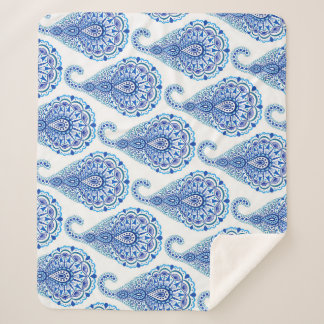 Couverture Sherpa Boho Chic Paisley sans fil Oriental