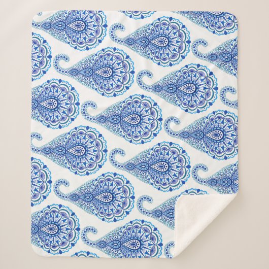Couverture Sherpa Boho Chic Paisley sans fil Oriental (Devant)