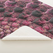 Couverture Sherpa Boho Funky Eclectique Rose Noir Abstrait Fractal (3/4)