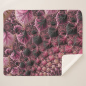 Couverture Sherpa Boho Funky Eclectique Rose Noir Abstrait Fractal (Devant (Horizontal))