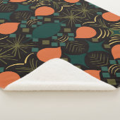 Couverture Sherpa Boho Géométrique Diamant Noir (3/4)