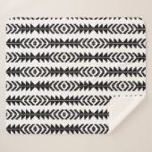 Couverture Sherpa Boho géométrique noir et blanc (Devant (Horizontal))