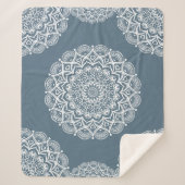 Couverture Sherpa Boho Mandala Grayish Blue élégant décoratif (Devant)