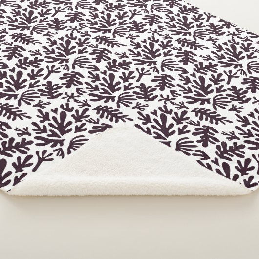 Couverture Sherpa Boho Matisse Formes botaniques Motif gris noir (3/4)