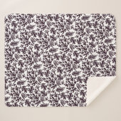 Couverture Sherpa Boho Matisse Formes botaniques Motif gris noir (Devant (Horizontal))