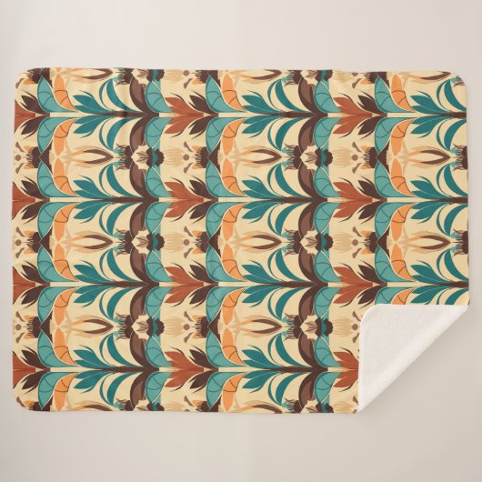 Couverture Sherpa Boho moderne du milieu du siècle (Devant (Horizontal))