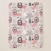 Couverture Sherpa Boho Moderne Lions Roses Arc-en- (Devant)