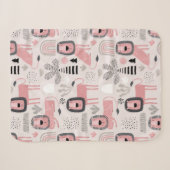 Couverture Sherpa Boho Moderne Lions Roses Arc-en- (Devant (Horizontal))