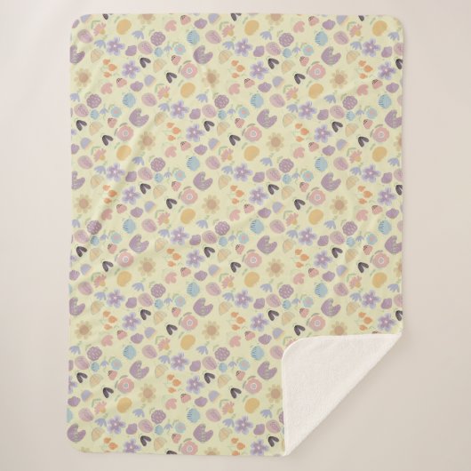 Couverture Sherpa Boho motif 02,w LYellow BG (Devant)