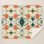 Couverture Sherpa Boho Motif de diamants colorés géométriques (Devant (Horizontal))