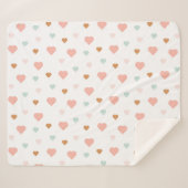 Couverture Sherpa Boho petite fille pastel coeur d'amour (Devant (Horizontal))