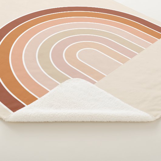 Couverture Sherpa Boho Rainbow Beige Terracotta (3/4)