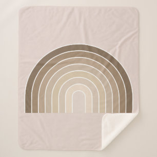 Couverture Sherpa Boho Rainbow Olive Earth Tons