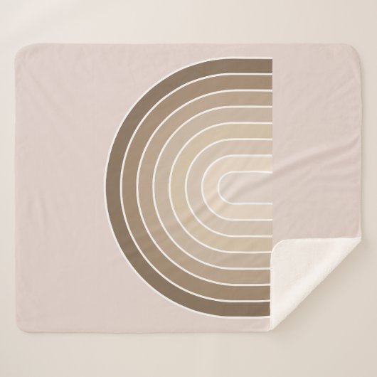 Couverture Sherpa Boho Rainbow Olive Earth Tons (Devant (Horizontal))