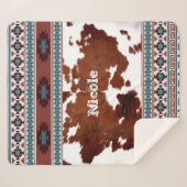 Couverture Sherpa Boho South Western Nom de la vache (Devant (Horizontal))