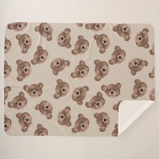 Couverture Sherpa Boho Teddy Bear Kids (Devant (Horizontal))