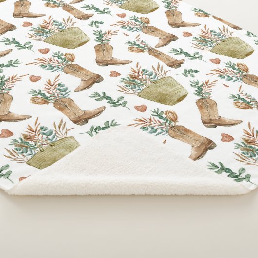 Couverture Sherpa Boho Western Floral Sherpa Blanket (3/4)