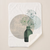 Couverture Sherpa Boho Zen Dandelions Floraux Dans Une Bouteille (Devant)