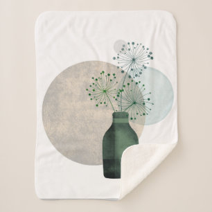 Couverture Sherpa Boho Zen Dandelions Floraux Dans Une Bouteille
